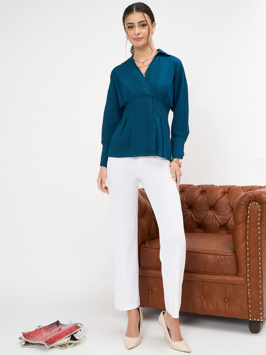 Pure Cotton Wrap Style Placket Shirt