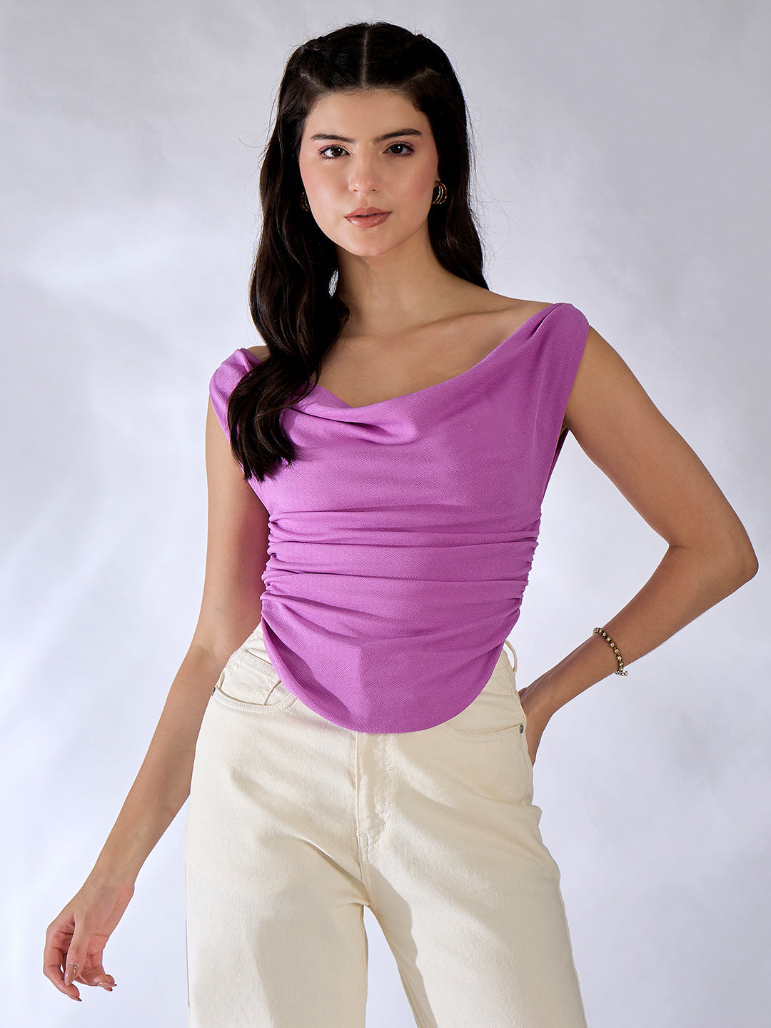 Stretchable Draped Crop Top