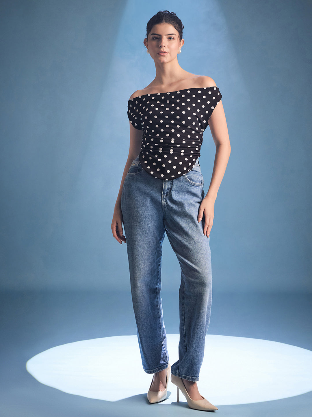 Stretchable Draped Crop Top