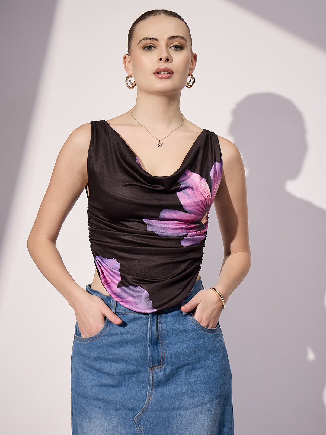 Stretchable Draped Crop Top