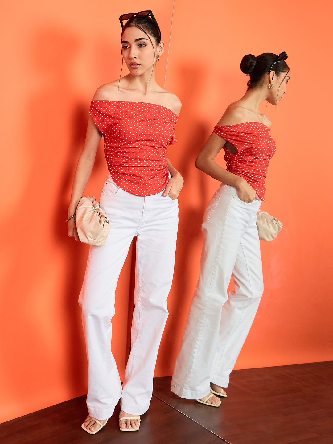 Printed Stretchable Draped Crop Top