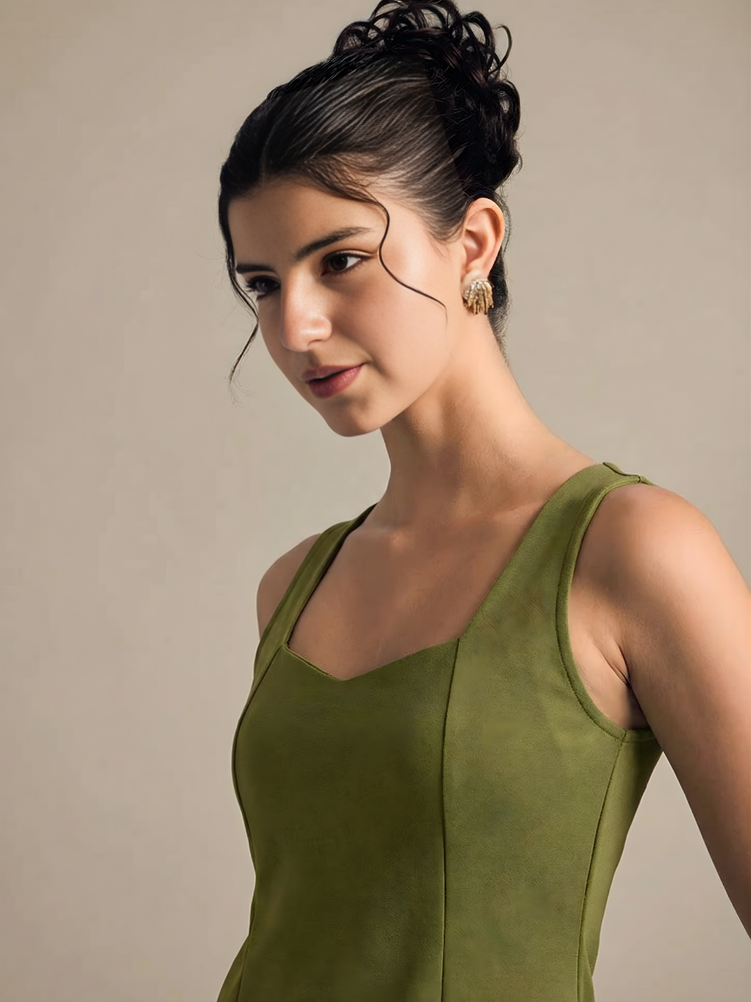 Stretchable Ribbed Peplum Top
